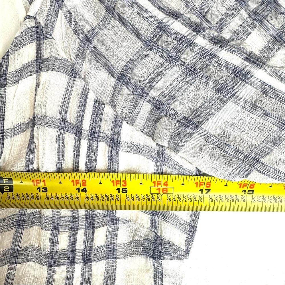 Madewell Puff Sleeve Faux Wrap Tiered Midi Dress Plaid Cottagecore - Picture 9 of 10